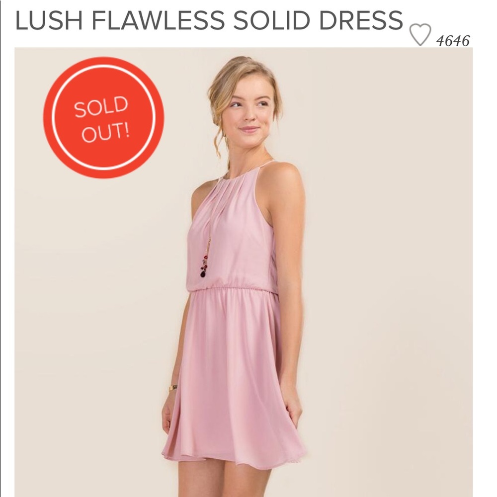 LIKE NEW - LUSH FLAWLESS SOLID DRESS - BLUSH